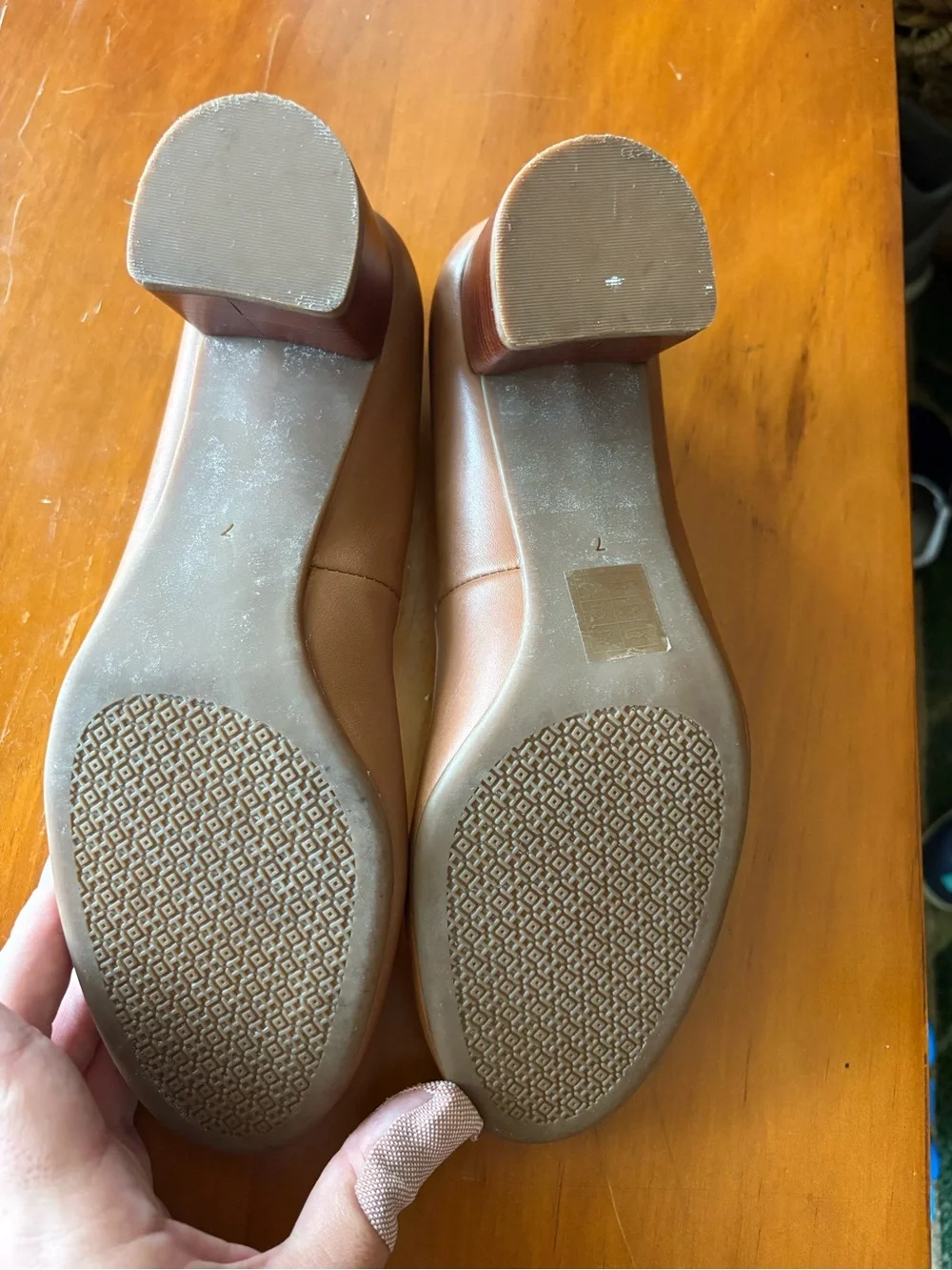 Tory Burch Brown Leather Logo Wedges - Picture 3 of 5